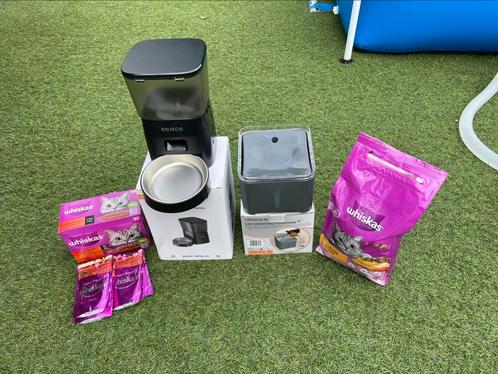 1 wk oude automatische voer en drinkbak, droog natvoer, grit, Dieren en Toebehoren, Kattenvoerbakken en Drinkbakken, Zo goed als nieuw