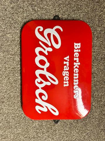 Emaille Grolsch bord Langcat beschikbaar voor biedingen