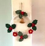 * nw gehaakte krans HULST besjes Kerstroosje kerstklok KERST, Verzenden, Nieuw, Haken, Overige typen