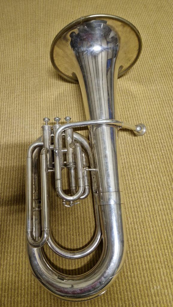 Bariton Antoine Courtois – met koffer en mondstuk, Muziek en Instrumenten, Blaasinstrumenten | Tuba's, Gebruikt, Overige typen