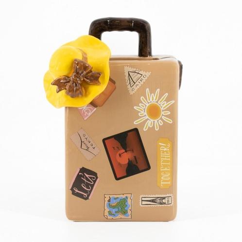 Vaas koffer - reiskoffer - vakantie, Huis en Inrichting, Woonaccessoires | Vazen, Nieuw, Aardewerk of Porselein, Ophalen of Verzenden