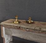 Koperen kandelaars kaarsenstandaards set landelijk klassiek, Antiek en Kunst, Antiek | Kandelaars, Ophalen of Verzenden, Koper of Brons