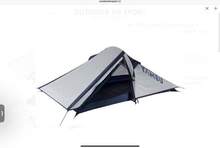 Tambu Kutir 2 Persoons Lichtgewicht Trekkers Tent 1.7KG, Caravans en Kamperen, Tenten, tot en met 2, Zo goed als nieuw, Ophalen of Verzenden