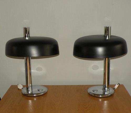 2 designlampen Egon Hillebrand jaren '60-'70 Industrieel., Huis en Inrichting, Lampen | Tafellampen, Gebruikt, 50 tot 75 cm, Metaal