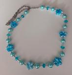 Blauwe bloemen ketting, Verzenden, Zo goed als nieuw, Blauw, Kunststof