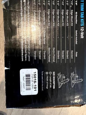 Lenco elektrische trimtab kit 12x12 + Lenco Switch kit nieuw beschikbaar voor biedingen