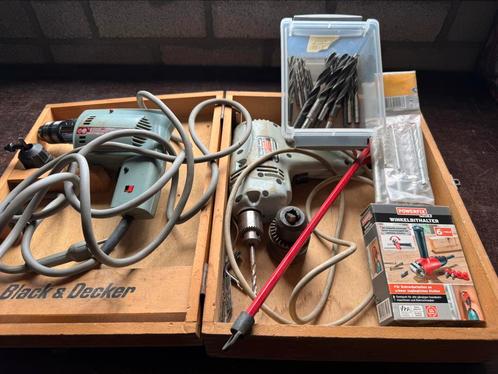 Boormachines met div toebehoren., Doe-het-zelf en Verbouw, Gereedschap | Boormachines, Gebruikt, Boormachine, 600 watt of meer