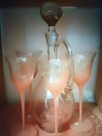 Kristal karaf met glazen op plateau, Ophalen of Verzenden