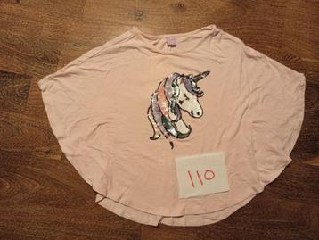 Unicorn vleermuis mouwen t-shirt 110 roze beschikbaar voor biedingen