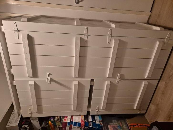 wit houten kledingkast / kast en commode kinderkamer, Kinderen en Baby's, Kinderkamer | Commodes en Kasten, Gebruikt, 105 cm of meer