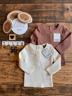Baby girl 2x rib shirtjes met kraagje wit roze maat 56, Kinderen en Baby's, Babykleding | Maat 56, Meisje, Nieuw, Ophalen of Verzenden