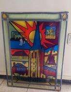 Glas in lood Tessenderlo (België) met kerk en gemeentewapen, Ophalen
