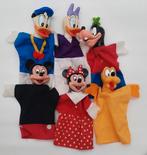 Handpoppen Donald, Mickey, Minnie, Katrien, Pluto en Goofy, Ophalen of Verzenden, Overige figuren, Gebruikt, Beeldje of Figuurtje
