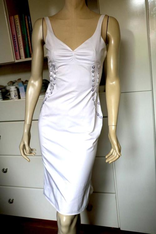 jurk Versace spandex wit ww 1980,- NIEUW, Kleding | Dames, Jurken, Zo goed als nieuw, Maat 36 (S), Wit, Boven de knie, Verzenden