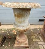 Grote witte gietijzeren vaas bloempot 1 meter hoog, Overige materialen, 40 cm of meer, Verzenden, Rond