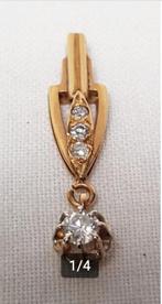 Juweel Art Deco Hanger 18 kt diamant., Sieraden, Tassen en Uiterlijk, Antieke sieraden, Goud, Hanger, Met edelsteen, Ophalen of Verzenden