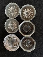 6 kristallen onderzetters, Ophalen of Verzenden, Zo goed als nieuw, Glas of Kopje