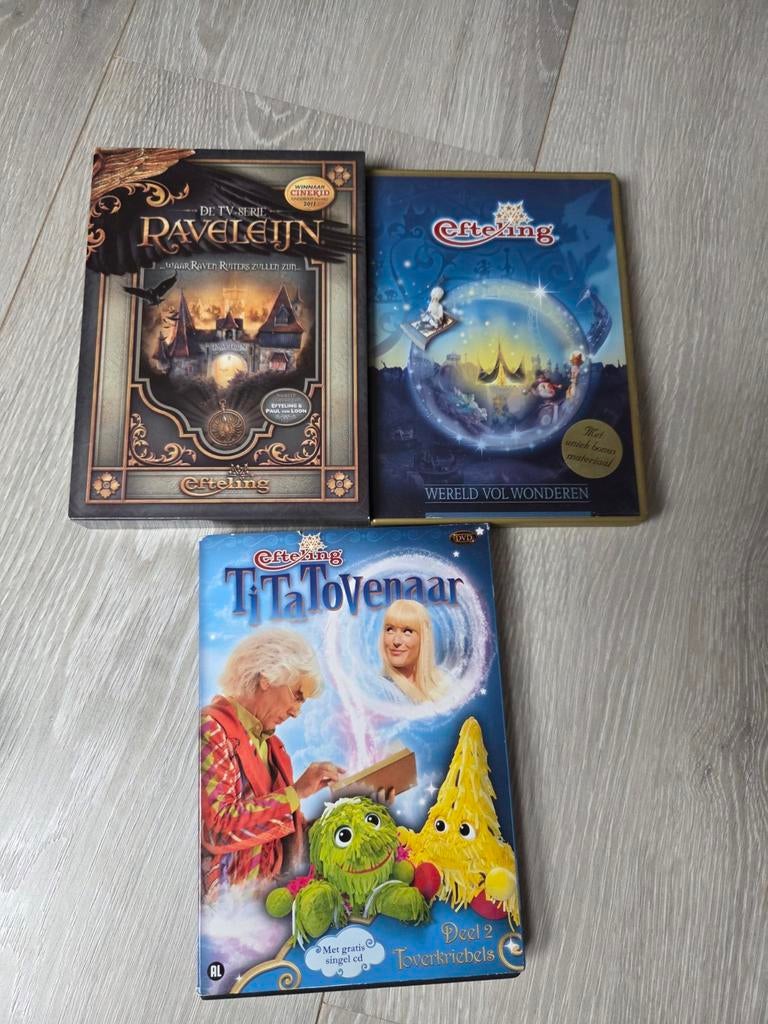 3x Efteling dvd oa Raveleijn + Tita Tovenaar, Cd's en Dvd's, Dvd's | Kinderen en Jeugd, Alle leeftijden, Ophalen of Verzenden
