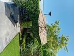 Tw koop parasol met voet en tegels, Ophalen, Gebruikt, 2 tot 3 meter, Zweefparasol