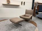 Als nieuw Rolf Benz 6500 Fauteuil met hocker Taupe Stoel, Huis en Inrichting, Fauteuils, 75 tot 100 cm, Ophalen of Verzenden, Zo goed als nieuw