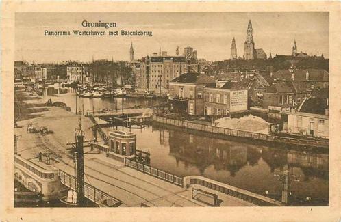 (377-028-031) Groningen Westerhaven met Basculebrug, Verzamelen, Ansichtkaarten | Nederland, Groningen, Verzenden