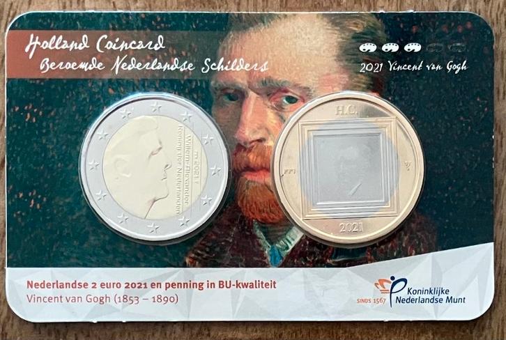 Coincard Holland Coin Fair 2021 Vincent van Gogh, Postzegels en Munten, Munten | Nederland, Losse munt, Euro's, Vóór koninkrijk