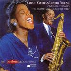 CD Sarah Vaughan/Lester Young - One night stand, Cd's en Dvd's, Ophalen, 1940 tot 1960, Gebruikt, Jazz