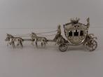 Zilveren miniatuur Koets met 4 paarden                  Z148, Antiek en Kunst, Ophalen of Verzenden, Zilver