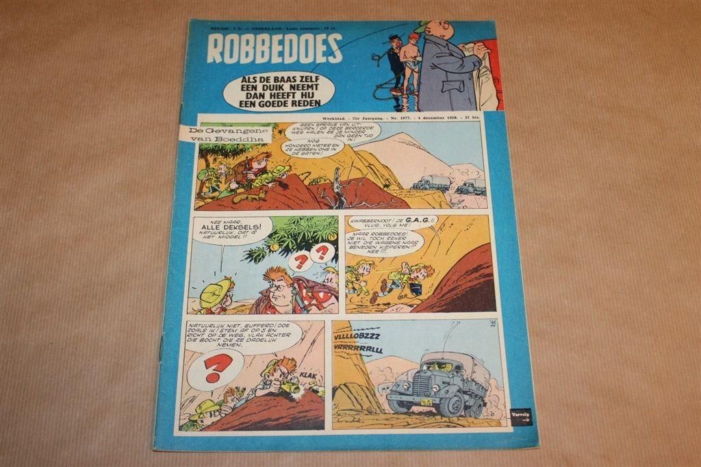 Robbedoes Weekblad - Nr. 1077 - 1958, Eén stripboek, Ophalen of Verzenden, Zo goed als nieuw
