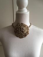 Panter leopard print bloem choker ketting, Sieraden, Tassen en Uiterlijk, Kettingen, Ophalen of Verzenden, Nieuw, Beige, Overige materialen