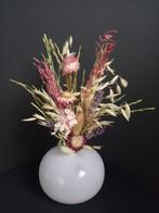 Zacht roze vaasje met gebonden droogbloemen 27 cm hoog, Huis en Inrichting, Woonaccessoires | Droogbloemen, Nieuw, Ophalen of Verzenden