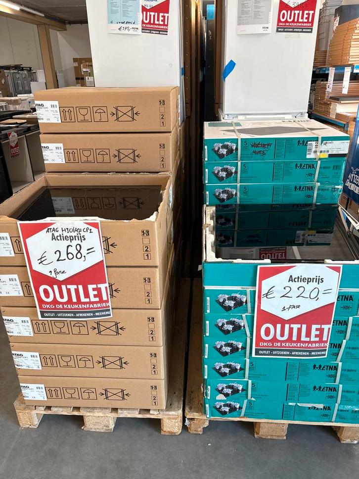 Kookplaten: Etna, Atag, Pelgrim & Siemens - Outlet Prijzen, Witgoed en Apparatuur, Kookplaten, Nieuw, Inbouw, Inductie, 4 kookzones