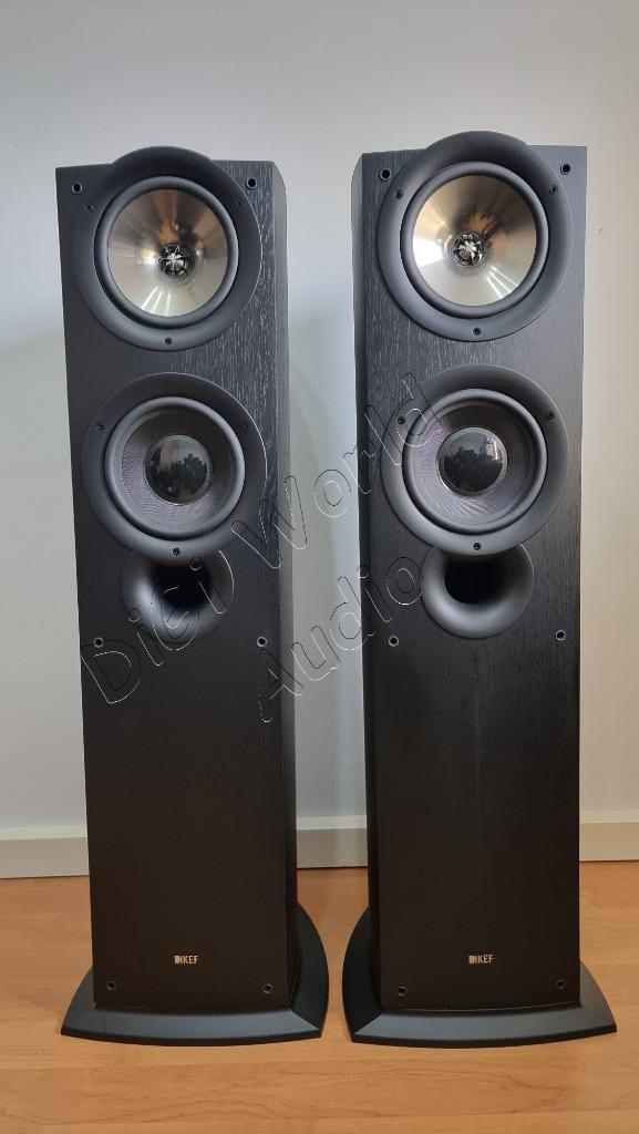 KEF IQ70 in de elegante kleur black ash, Audio, Tv en Foto, Luidsprekers, Zo goed als nieuw, Front, Rear of Stereo speakers, 120 watt of meer