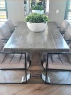 kloostertafel massief eiken 220x100, Ophalen, Gebruikt, 100 tot 150 cm, Eikenhout
