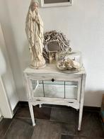 Brocant theekastje, Huis en Inrichting, Tafels | Sidetables, Ophalen, Zo goed als nieuw, 25 tot 50 cm, Rond