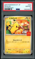 Pikachu [Big Mac McDonalds] PSA 10 - M-P 020 Japanese Promo, Ophalen of Verzenden, Zo goed als nieuw, Losse kaart