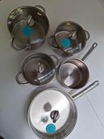 RVS Pannenset - 5 Delig, Keramische plaat, Nieuw, Pannenset, Ophalen of Verzenden