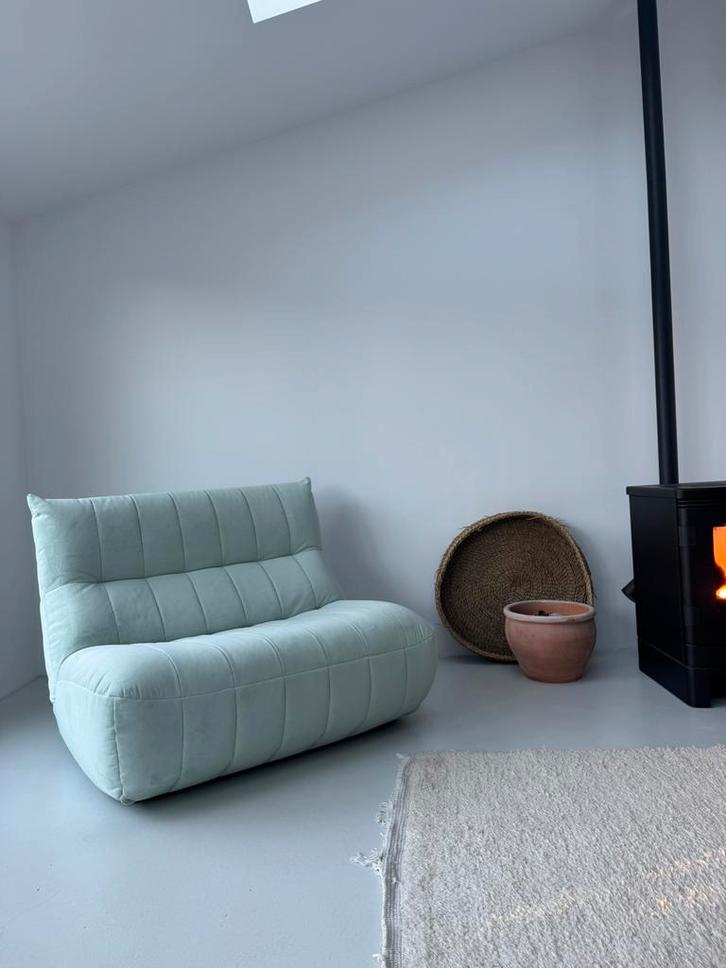 Mint groen lounge stoel ligne roset look a like, Huis en Inrichting, Stoelen, Zo goed als nieuw, Eén, Overige kleuren, Ophalen