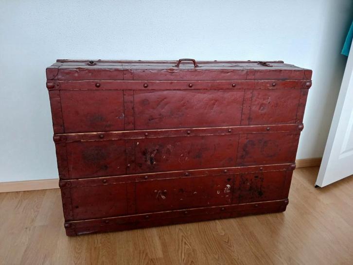 Antieke dekenkist/hutkoffer, Huis en Inrichting, Woonaccessoires | Kisten, Gebruikt, Minder dan 50 cm, Ophalen