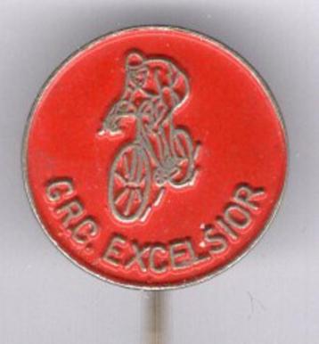 G.R.C. Excelsior zilverkleurig wielrenen speldje ( Z_164 ) beschikbaar voor biedingen