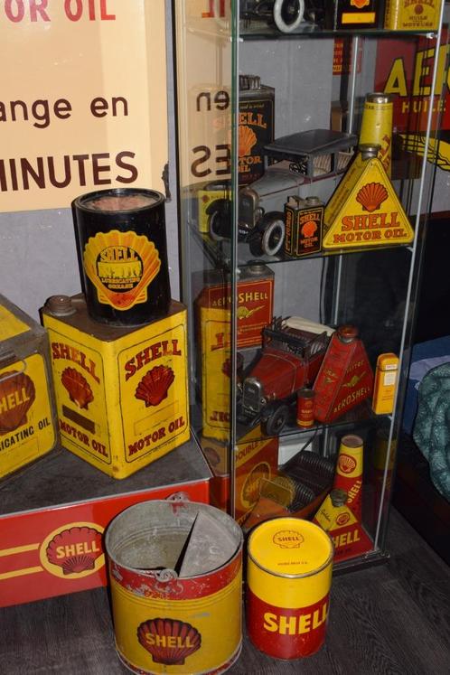 gezocht emaillebord olie blik reclamebord shell 1930 1950, Verzamelen, Merken en Reclamevoorwerpen, Gebruikt, Reclamebord, Ophalen