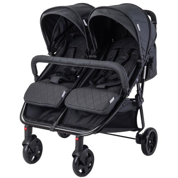 Lorelli Duo Black Duowagen incl. Luiertas, Kinderen en Baby's, Tweelingen en Meerlingen, Zo goed als nieuw, Kinderwagen of Buggy