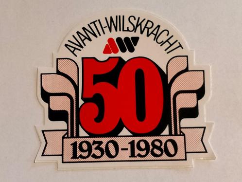 Avanti-wilskracht 1930-1980 logo sport sticker 50 jaar, Verzamelen, Stickers, Zo goed als nieuw, Sport, Verzenden