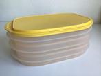 Tupperware trio schaal bak vleeswaren stapeldrie geel, Ophalen of Verzenden, Geel, Schaal