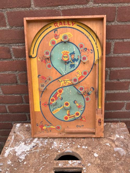 Homas, trekbiljart Rally spel, 31 x 49 cm, Antiek en Kunst, Antiek | Speelgoed, Ophalen