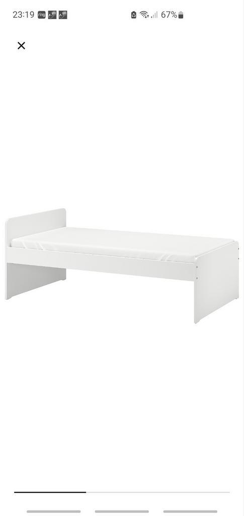 Slakt ikea bed, Huis en Inrichting, Slaapkamer | Bedden, Gebruikt, Eenpersoons, 90 cm, 200 cm, Hout, Wit, Ophalen of Verzenden