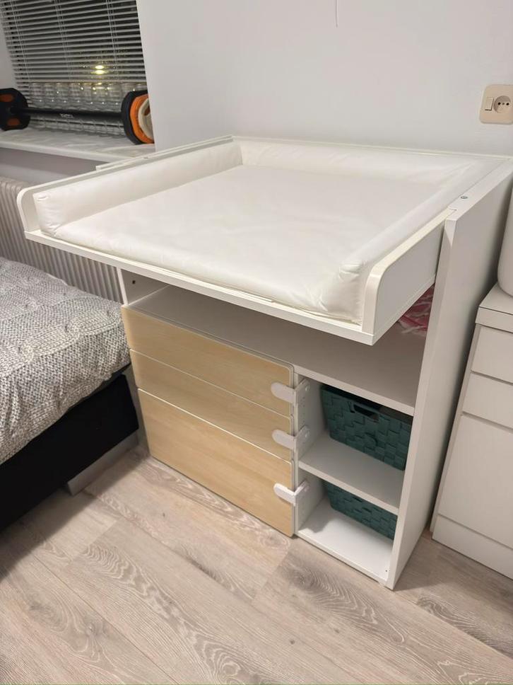 IKEA SMÅSTAD Commode Wit – 3 Lades + Aankleedkussen, Kinderen en Baby's, Kinderkamer | Commodes en Kasten, Zo goed als nieuw, Commode