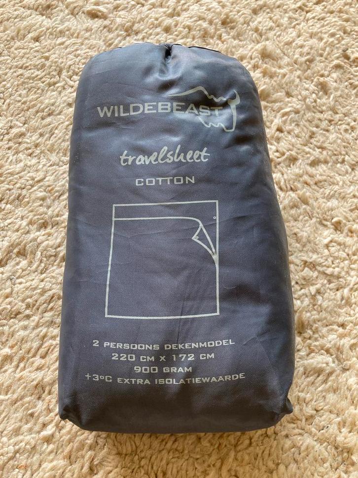 Travelsheet/slaapzakdeken Wildebeast, Caravans en Kamperen, Slaapzakken, Zo goed als nieuw, Ophalen of Verzenden