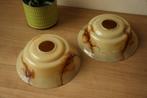 Vintage Art Deco beige gemarmerd opaline lampenkap, Antiek en Kunst, Ophalen of Verzenden