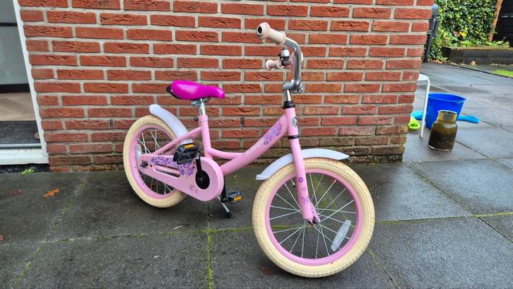 Leuke Nogan Meisjesfiets met Zijwieltjes!, Fietsen en Brommers, Fietsen | Meisjes, Gebruikt, 16 inch, Ophalen